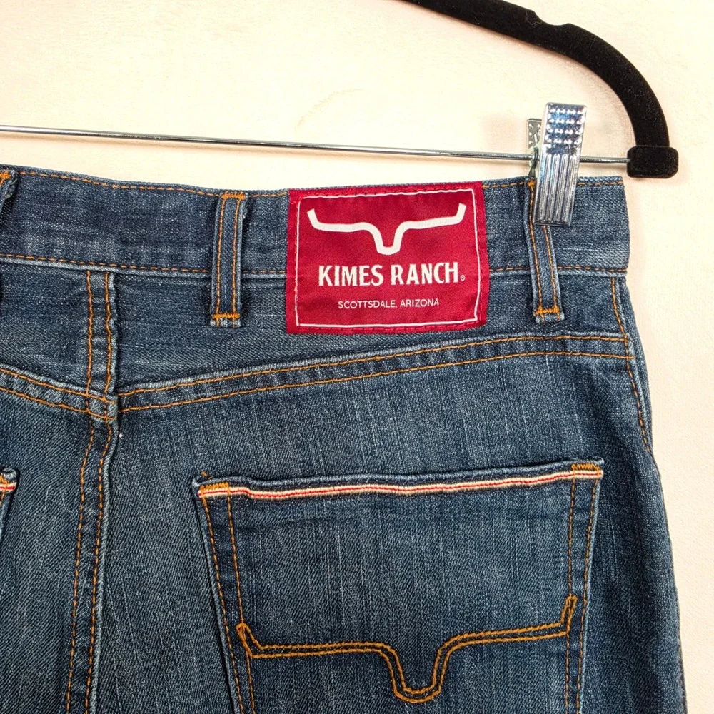 Kimes Ranch Roger Jeans Men's 31x32 Blue Slim Straight Western Denim USA